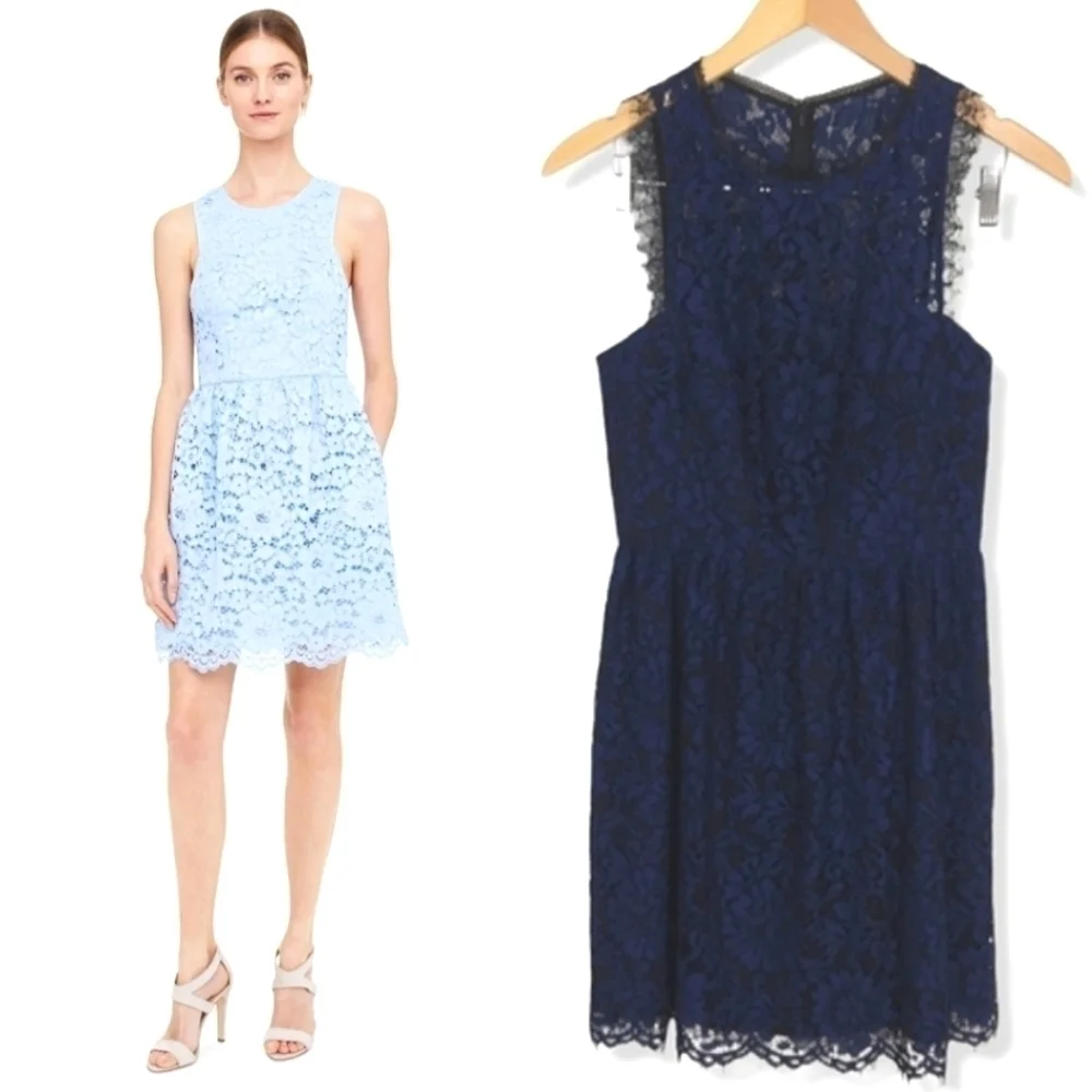Club Monaco Lace Dress in Navy Blue